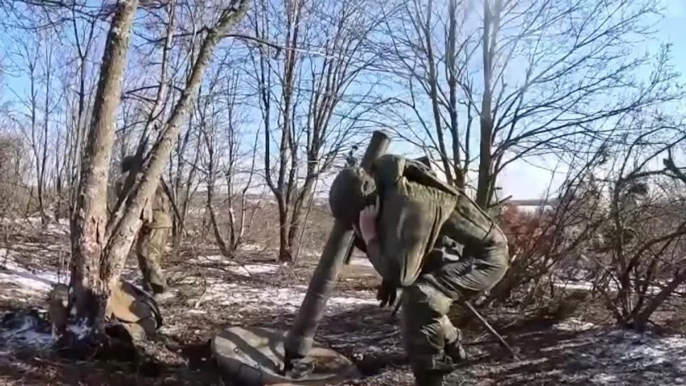 Миномётчики отряда «БАРС-1» группировки «Днепр» уничтожили группу пехоты ВСУ, укрывшуюся в частном доме в Запорожской области