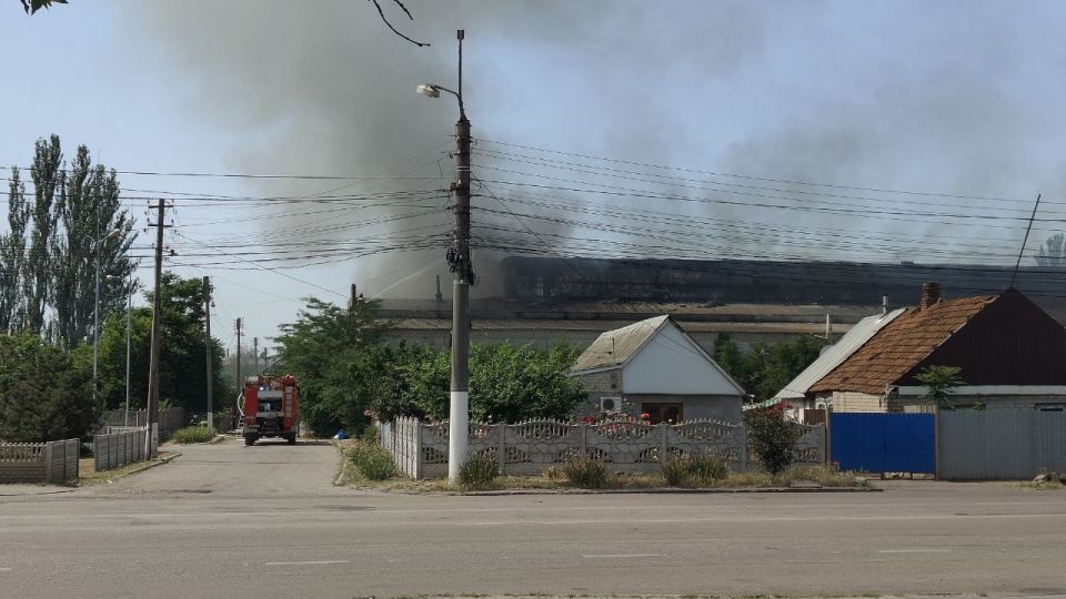 Пожар произошел в неработающих цехах завода &quot;Гидромаш&quot; в Мелитополе