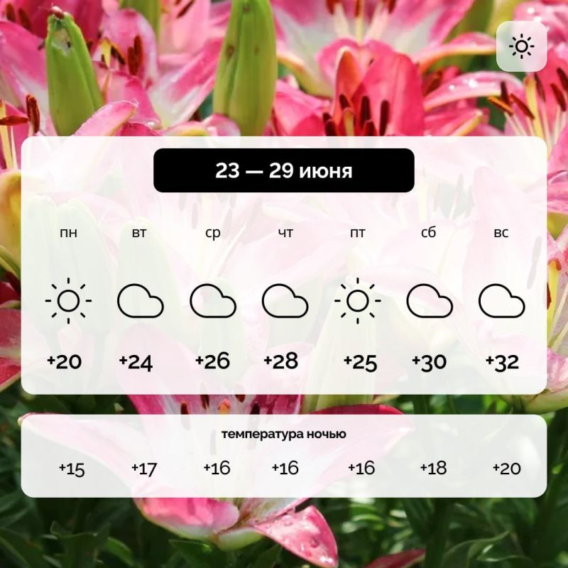 Погода в Запорожской области на 23 — 29 июня