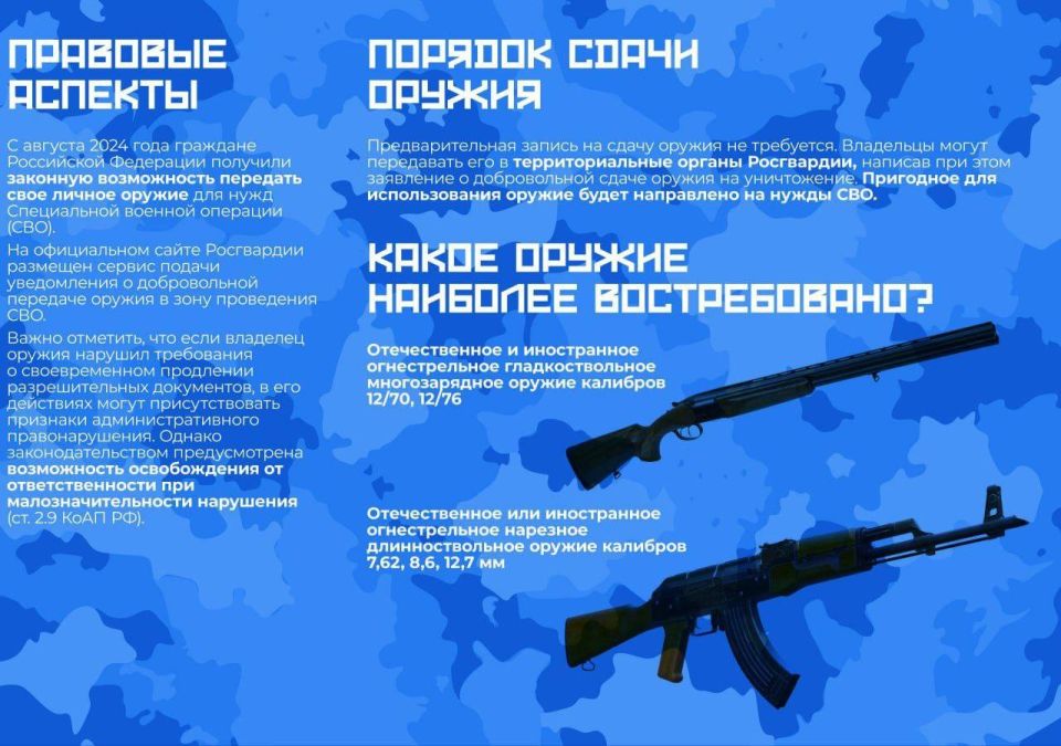 Каждый житель региона, имеющий охотничье оружие, может помочь фронту!