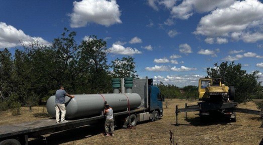 Газгольдеры для новой котельной доставили в Астраханку Запорожской области