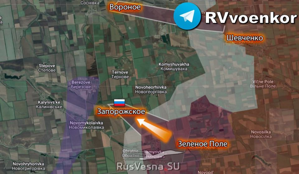 Армия России освободила населённый пункт Запорожское в Днепропетровской области