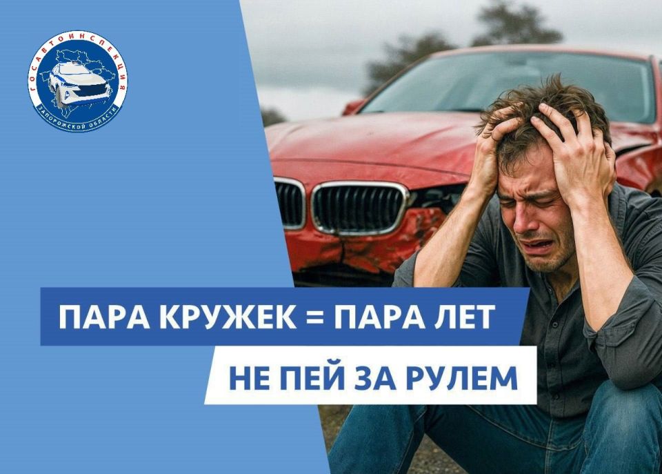 Сегодня пятница и Госавтоинспекция Запорожской области традиционно напоминает водителям о недопустимости нетрезвого вождения
