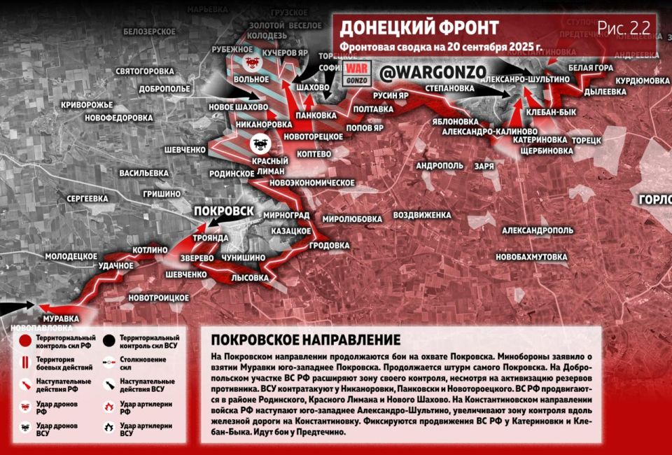 WarGonzo: Фронтовая сводка на утро 20.09.25 WarGonzo: Фронтовая сводка на утро 20.09.25