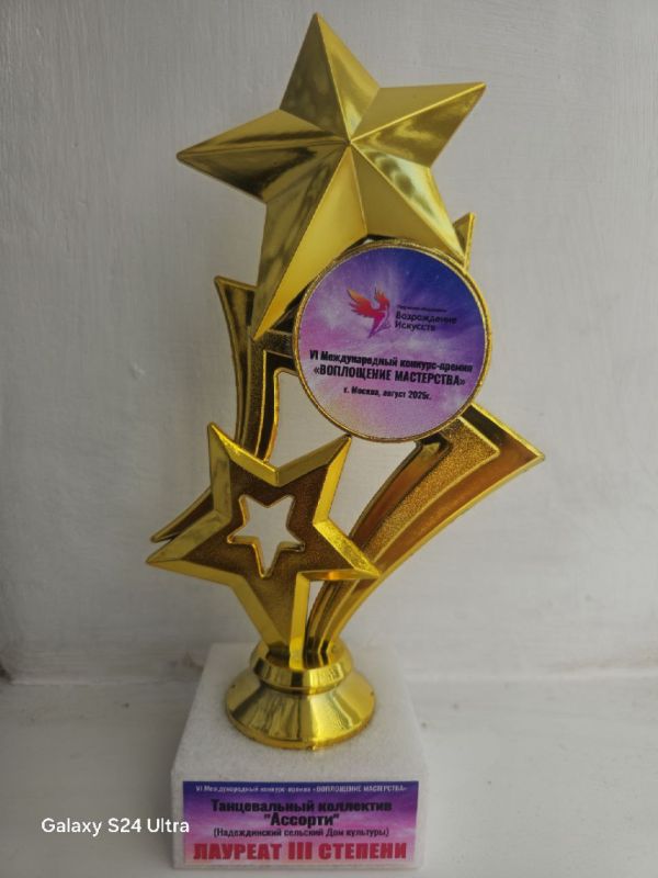 До нас дошли награды Победители получили памятные медали, памятные дипломы и кубки, а Танцевальный коллектив "Ассорти " был награжден дипломом лауреата III степени. До нас дошли награды Победители получили памятные медали, памятные дипломы и кубки, а Танцевальный коллектив "Ассорти " был награжден дипломом лауреата III степени.
