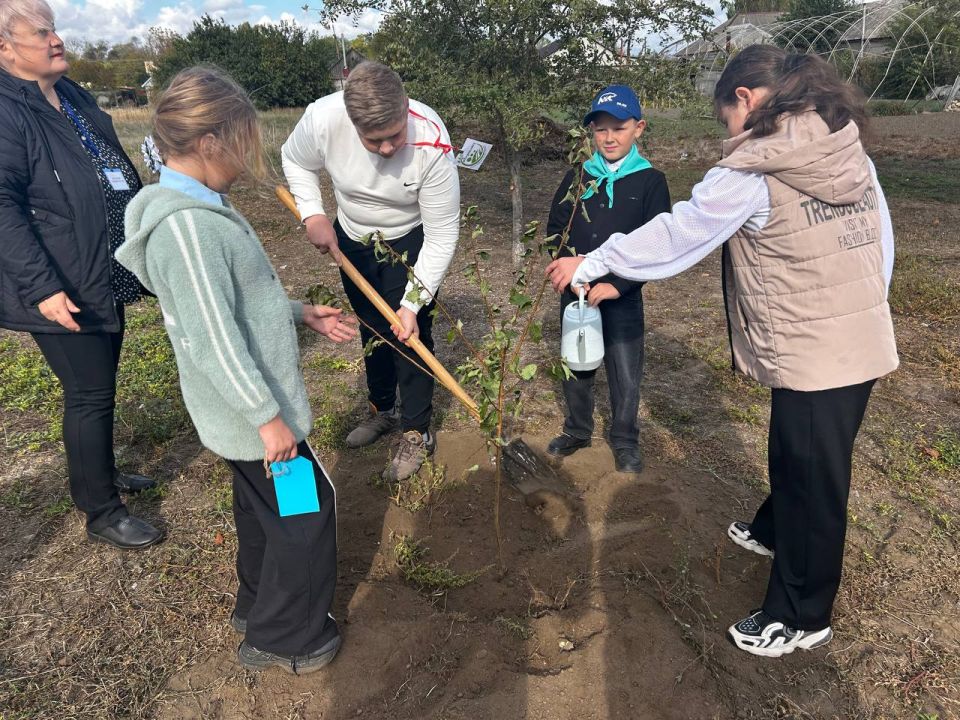 В селе Вознесенка высадили деревья ко Дню учителя В селе Вознесенка высадили деревья ко Дню учителя