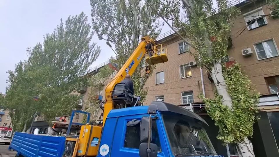 Мелитопольские коммунальщики приступили к осенней обрезке деревьев