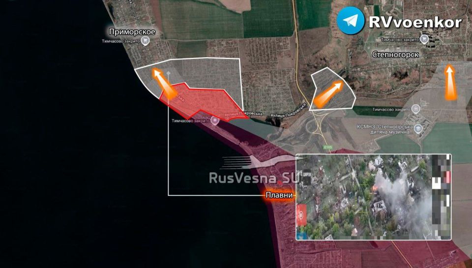 Десант прорывается к центру Степногорска и завершает штурм Приморского, наступая на Запорожском фронте!