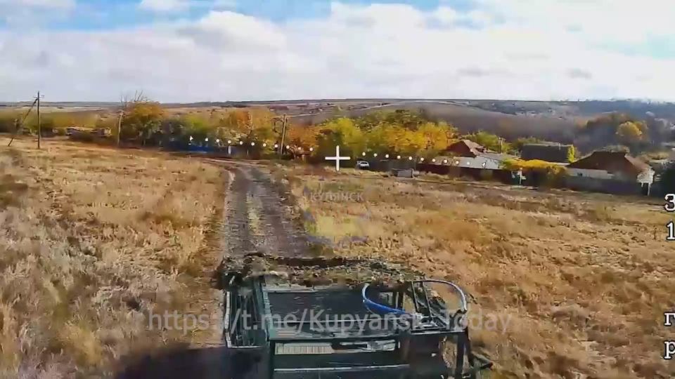 Уничтожение бронеавтомобиля "Козак" противника на Купянском направлении