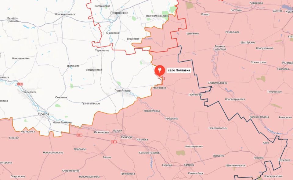 Министерство обороны России сообщает об освобождении населенного пункта Полтавка Запорожской области