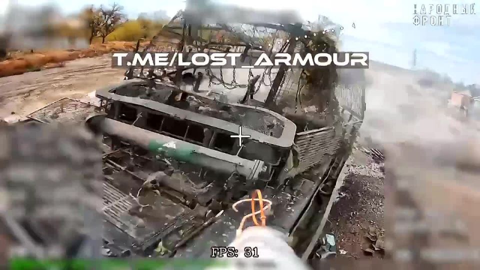 Добивание украинского Т-72АВ в Малой Токмачке Запорожской области