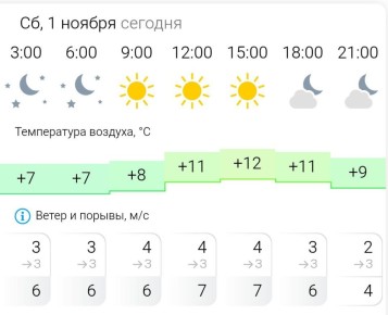 ПРОГНОЗ ПОГОДЫ. В субботу, 1 ноября в Энергодаре ясно