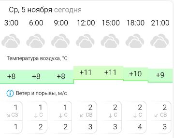 ПРОГНОЗ ПОГОДЫ. В среду, 5 ноября в Энергодаре пасмурно