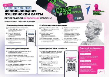 ЧЕК-ЛИСТ Безопасного использования Пушкинской карты