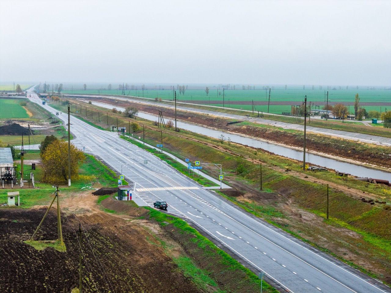 Отремонтирован 35-километровый участок трассы от Новой Каховки до Геническа в Херсонской области