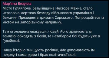 В Гуляйполе объявлена эвакуация, с городом можно попрощаться, — Безуглая