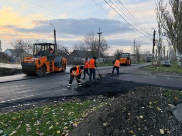 На финальной стадии ремонт дороги по улице Пушкина