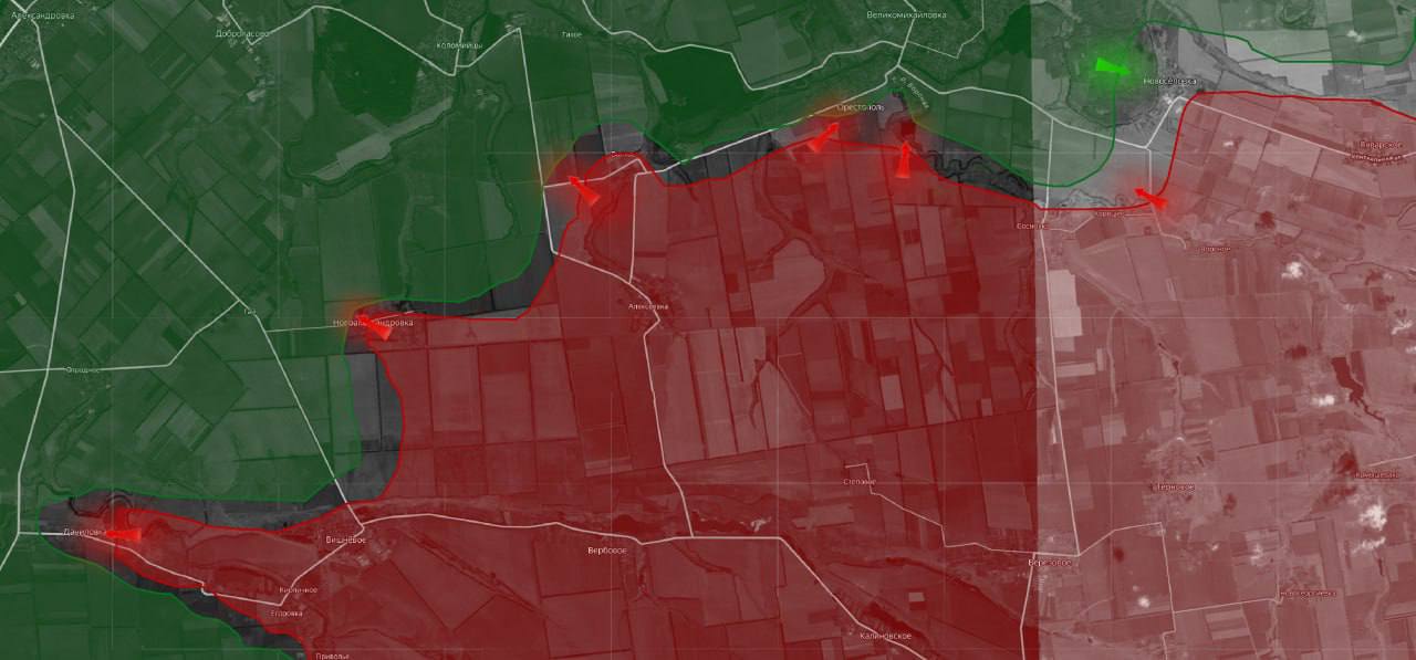 «Российские войска захватили Даниловку в Днепропетровской области, тем самым перерезав логистику ВСУ на Гуляйполе с севера (Даниловка находится на трассе из Покровского на Гуляйполе)