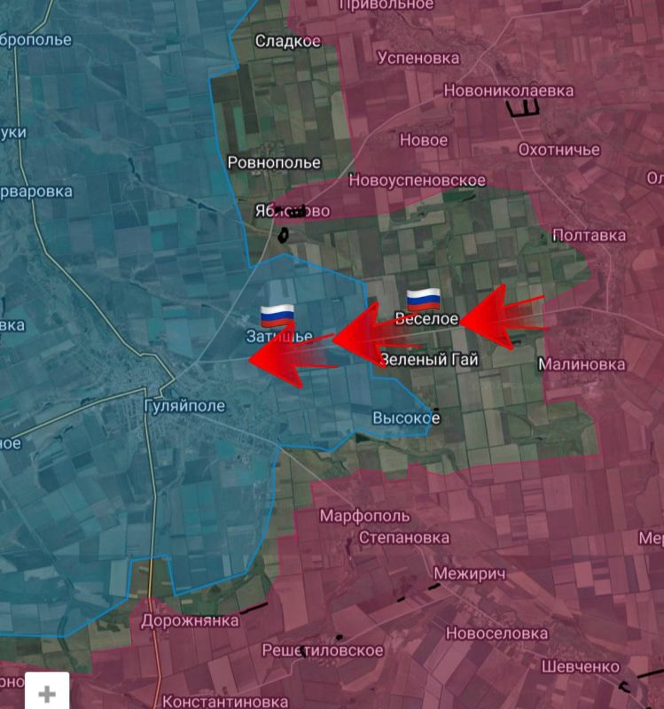 На участке Гуляйполя Запорожского направления ВС РФ освободили село Затишье
