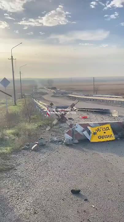 Ситуация на дороге между населенными пунктами Приморское и Степногорск в Запорожской области