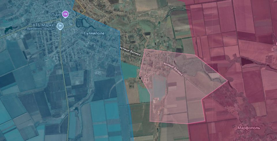 О продвижении ВС РФ на юго-востоке Гуляйполя в Запорожской области сообщает Анатолий Радов: