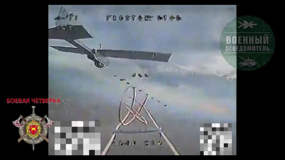 Работа дронов-перехватчиков операторов 4-й военной базы в районе города Орехов на Запорожском направлении Работа дронов-перехватчиков операторов 4-й военной базы в районе города Орехов на Запорожском направлении