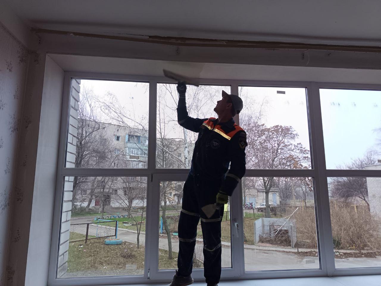 В пункте временного размещения Токмака тепловой контур закрыт на первом этаже