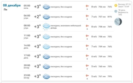 Погода в Михайловке Запорожской области на сегодня 8 декабря 2025 года