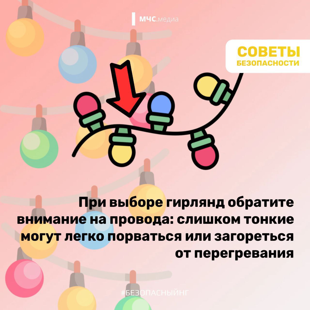 Не оставляй работающие гирлянды без присмотра! Не оставляй работающие гирлянды без присмотра!