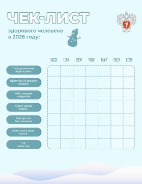 Сохраняйте чек-лист здорового человека в 2026 году от Минздрава России