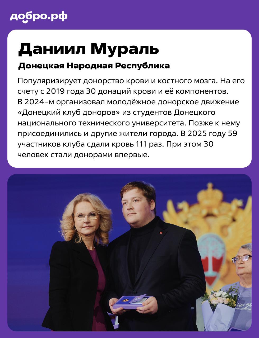 Продолжаем рассказывать о волонтёрах, которых наградили знаком «Доброволец России» Продолжаем рассказывать о волонтёрах, которых наградили знаком «Доброволец России»