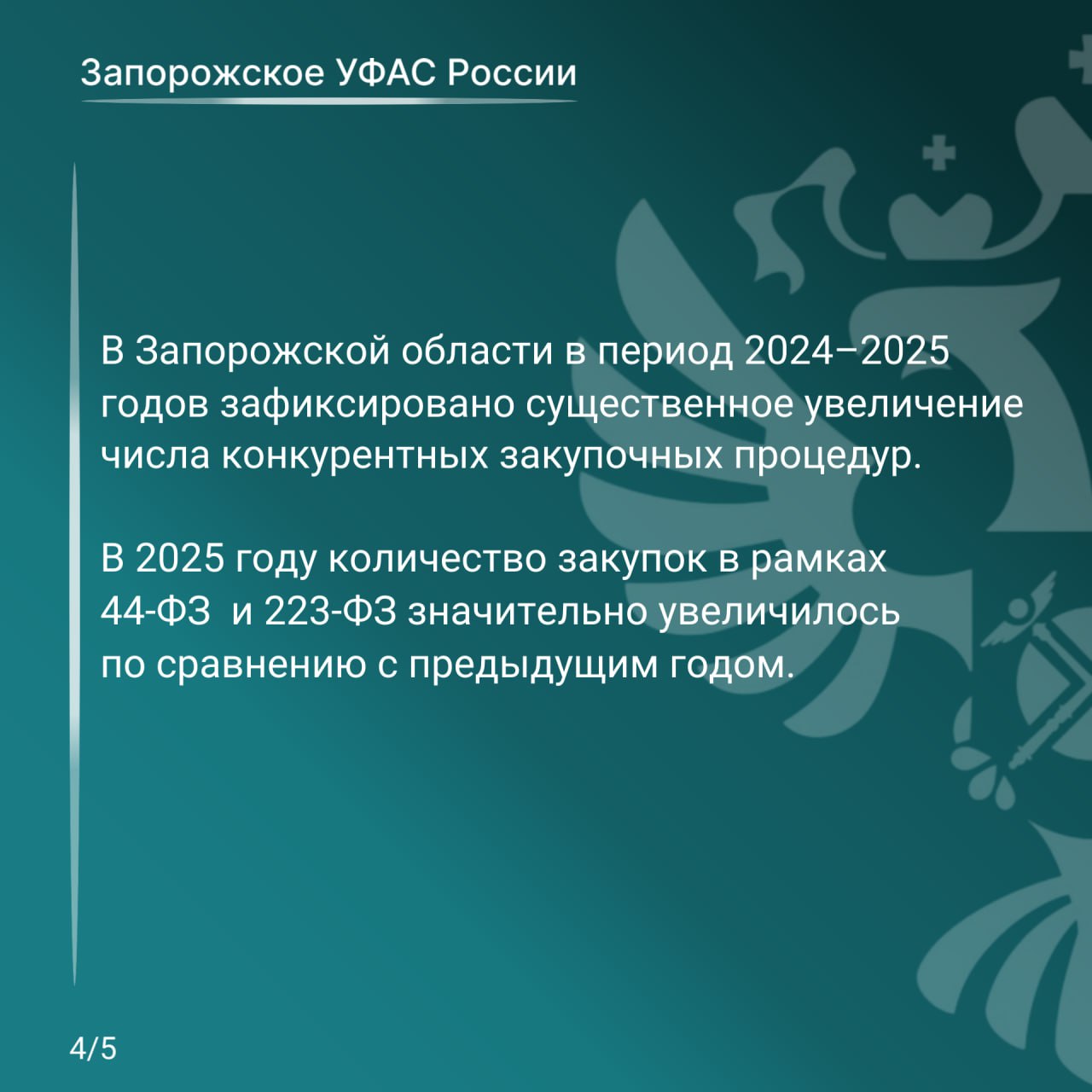 Запорожское УФАС подвело итоги работы за 2025 год в сфере соблюдения требований Закона о контрактной системе