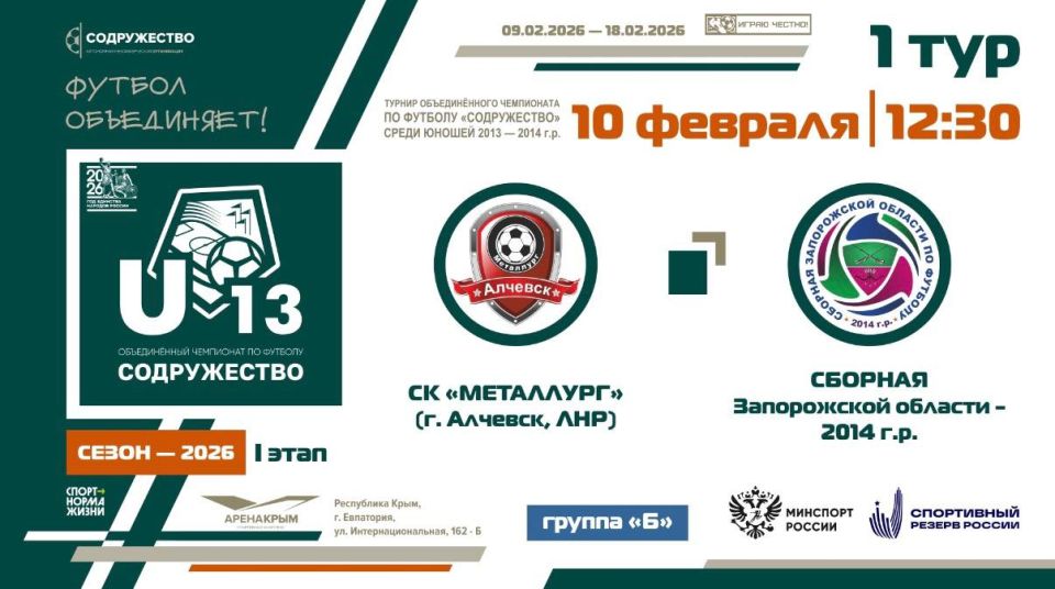 ������� �������� I ���� ������� ������������� ���������� ������������ U13 (����� 2026)