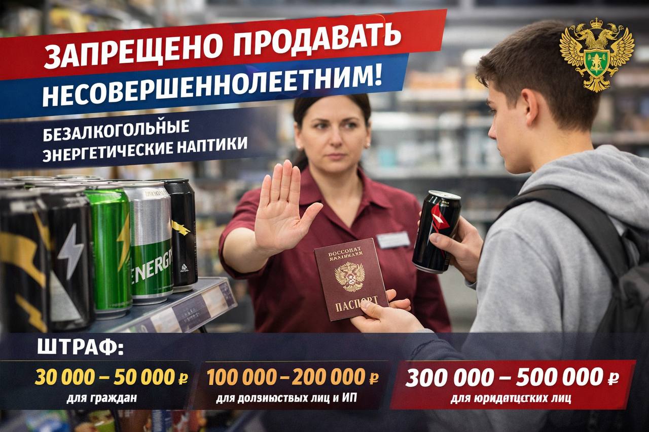 О запрете продажи безалкогольных тонизирующих напитков несовершеннолетним