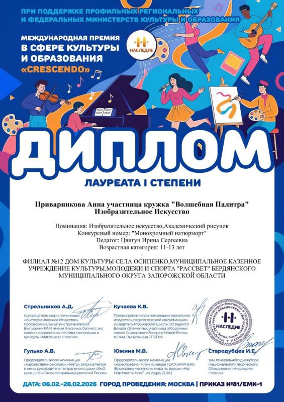 Три победы на международных конкурсах воспитанницы кружка «Волшебная палитра» Три победы на международных конкурсах воспитанницы кружка «Волшебная палитра»