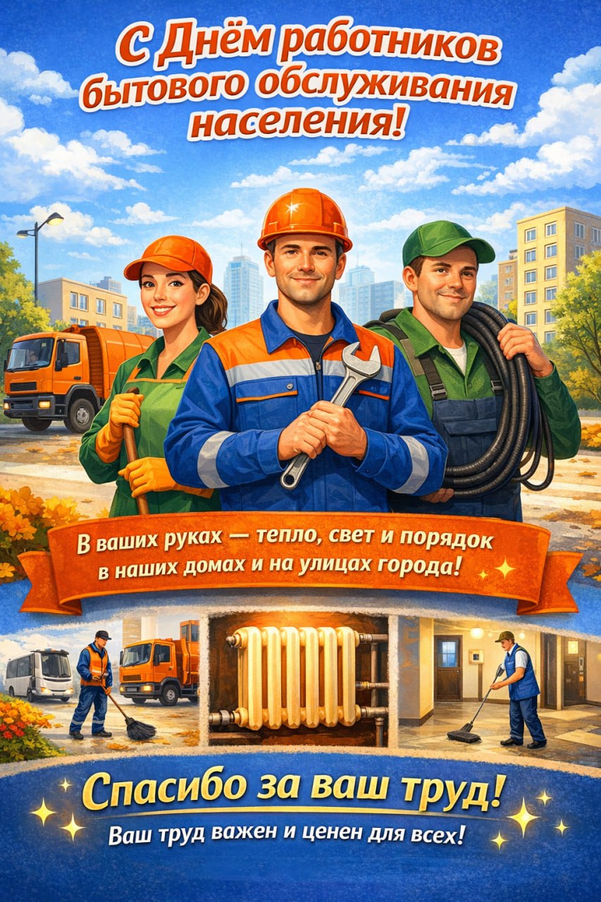 С Днём работников бытового обслуживания населения и жилищно-коммунального хозяйства!