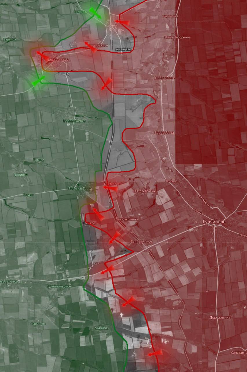 «На Днепропетровском направлении российские войска продвинулись вдоль трассы Т-08-14 и завязали бои за опорные пункты на подступах к Гуляйпольскому. В результате ВС РФ взяли большую часть заказника «Балка Резная» и часть...
