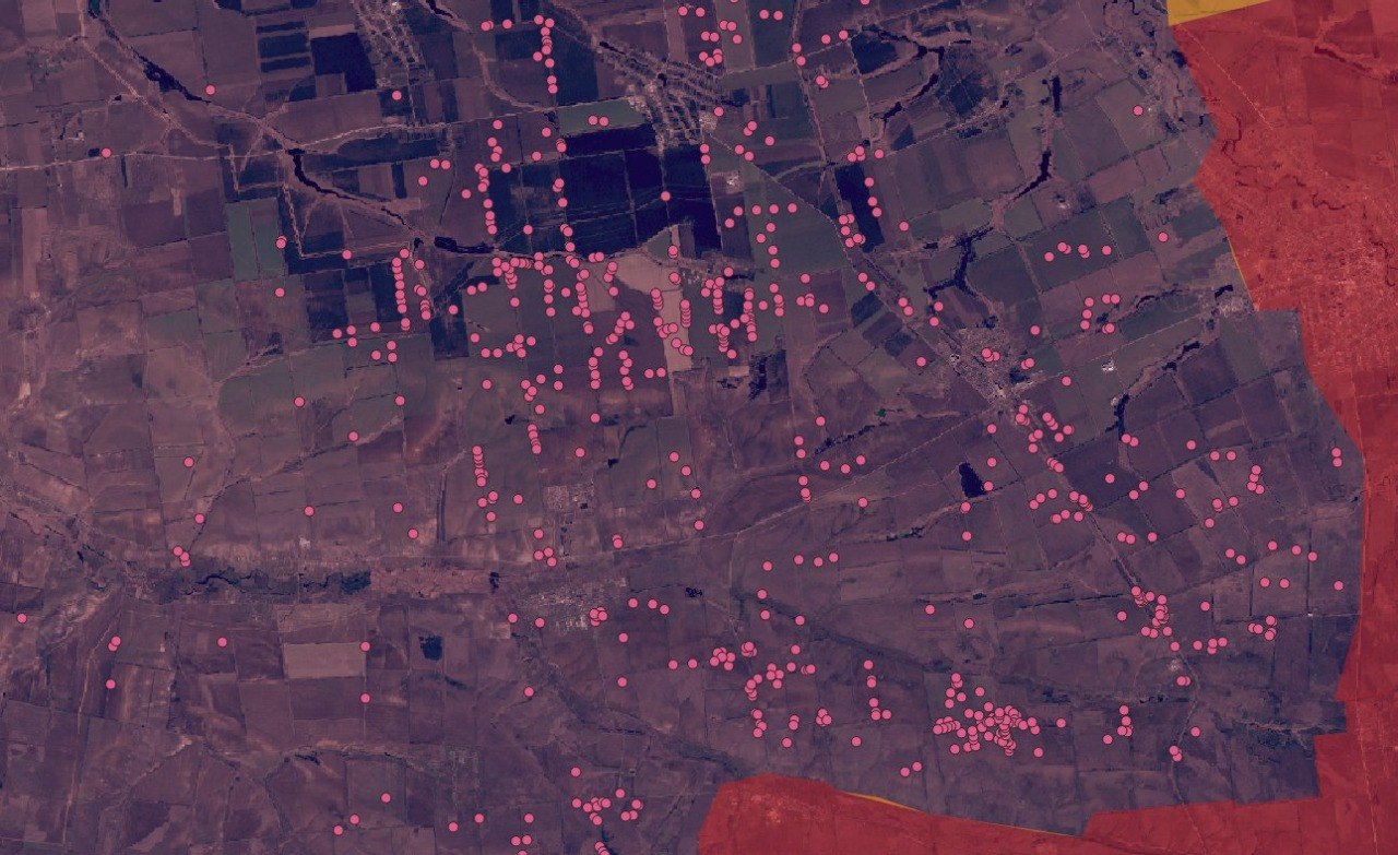 Плотность российских авиаударов под Гуляйполем