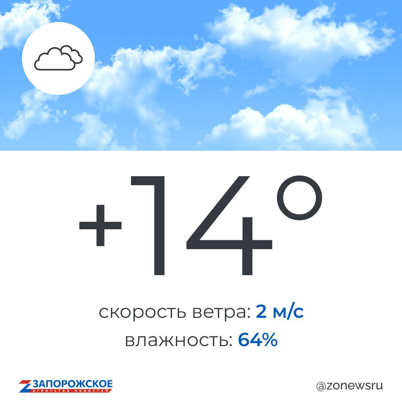 Облачно с прояснениями будет в Запорожской области в пятницу