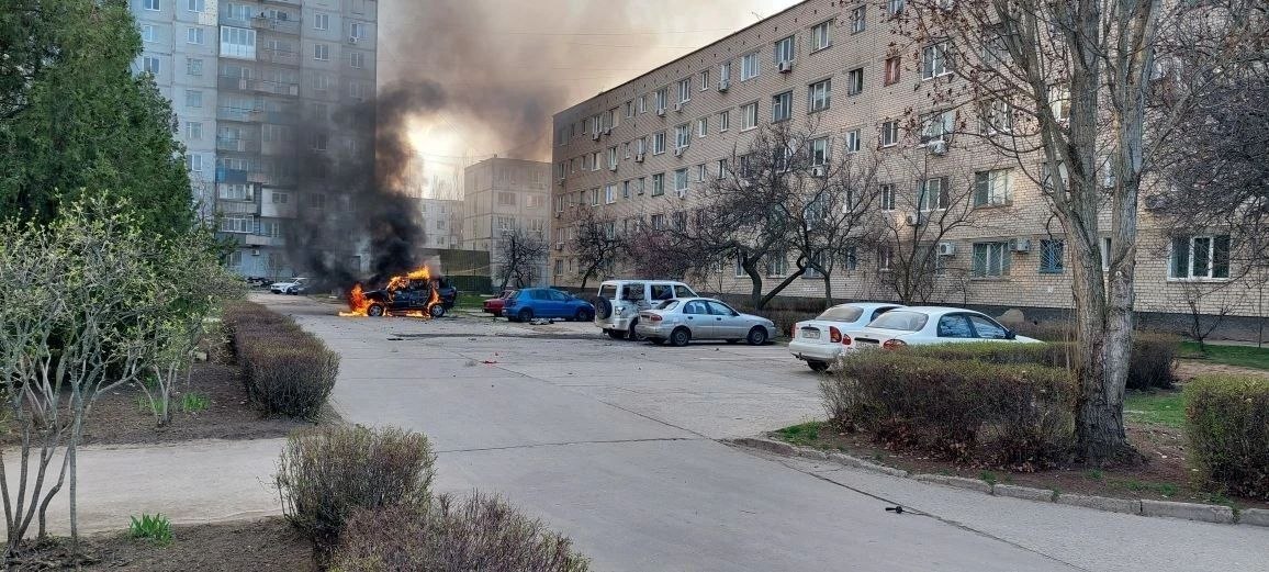 Последствия вчерашнего удара дронами по Энергодару Последствия вчерашнего удара дронами по Энергодару