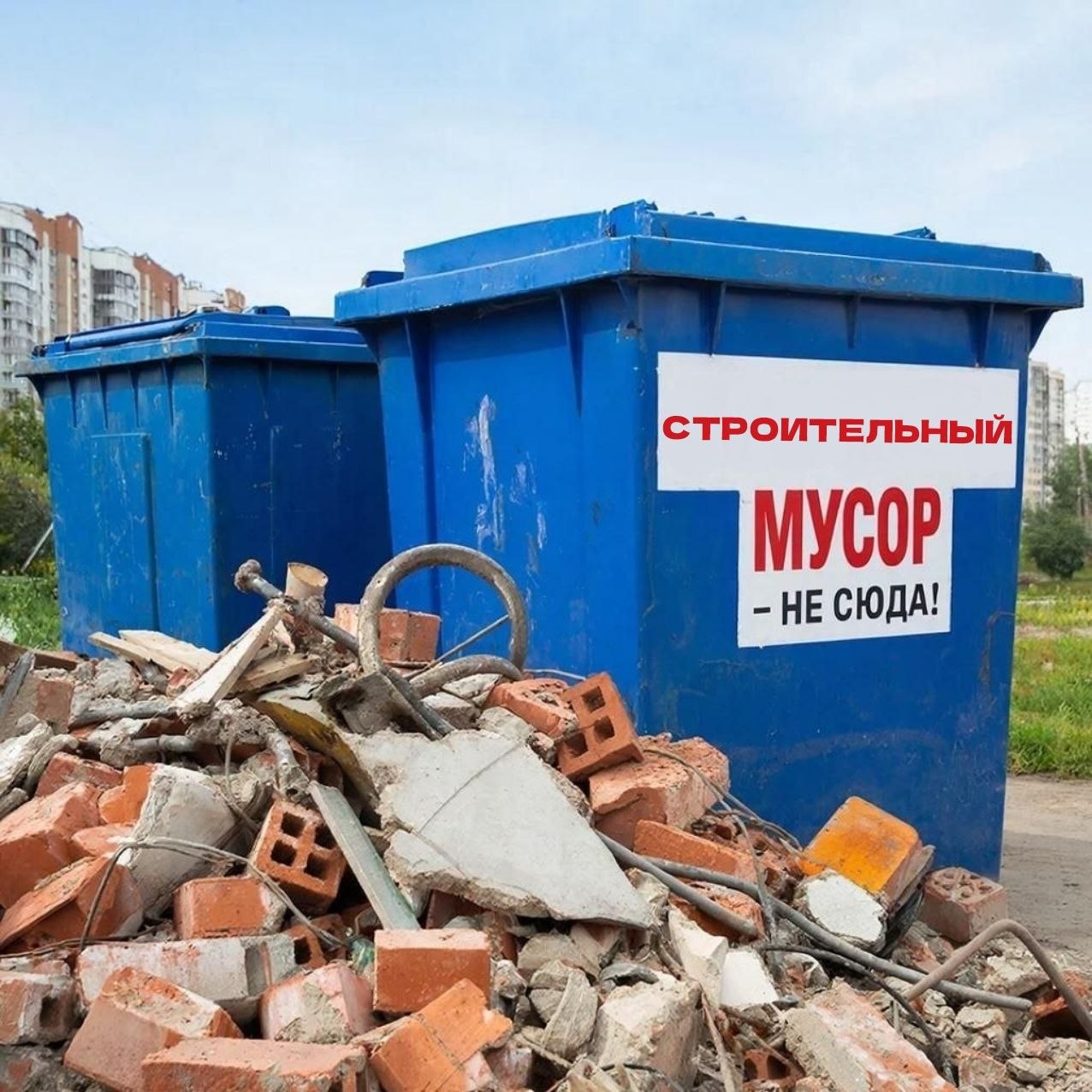 Строительный мусор — не в контейнер для ТКО!