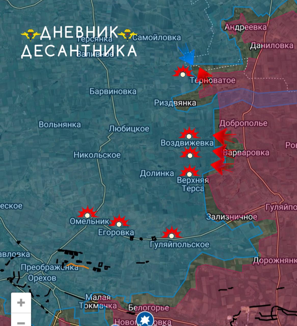 Новости с Запорожского направления передаёт "Дневник десантника":