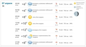 Доброе утро, Михайловка!. Погода на сегодня, 7 апреля: утром +6°…+8°, возможен небольшой дождь
