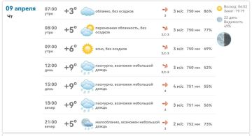 Доброе утро, Михайловка!. Сегодня, 9 апреля, днём +9°, пасмурно, возможен небольшой дождь