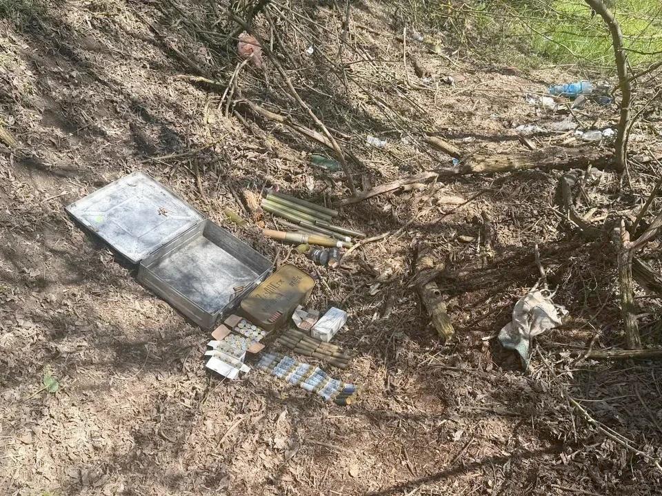 В запорожском лесу нашли тайник с патронами и сигнальными минами