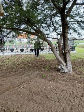 Наш общий долг — помнить!. Сотрудники МБУ «Жилсервис» провели плановые работы по уборке и благоустройству территории памятника героям Великой Отечественной войны в селе Астраханка