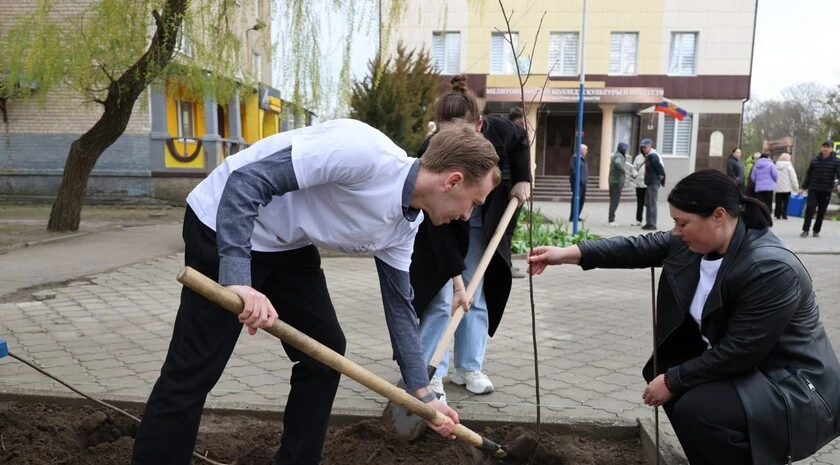 На территории Мелитопольского колледжа культуры и искусств высадили аллею героев