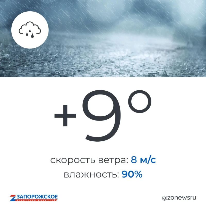 Дождливая погода будет в Запорожской области во вторник