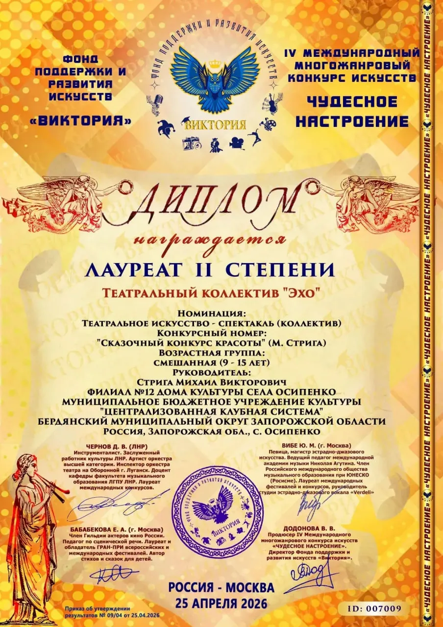 Театральный коллектив «Эхо»: победы на международных конкурсах Театральный коллектив «Эхо»: победы на международных конкурсах