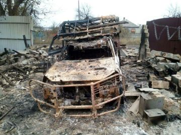 Уничтоженный санитарный автомобиль Богдан-2251 ВСУ где-то на фронте